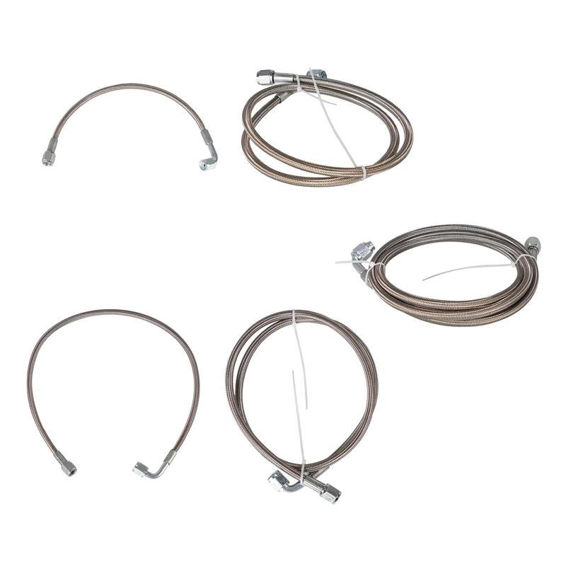 Stainless Steel Braided -4AN Turbo Oil Feed Line 90 Degree Straight Hose End Durable Rotatable Wear Resistant Vehicle Parts