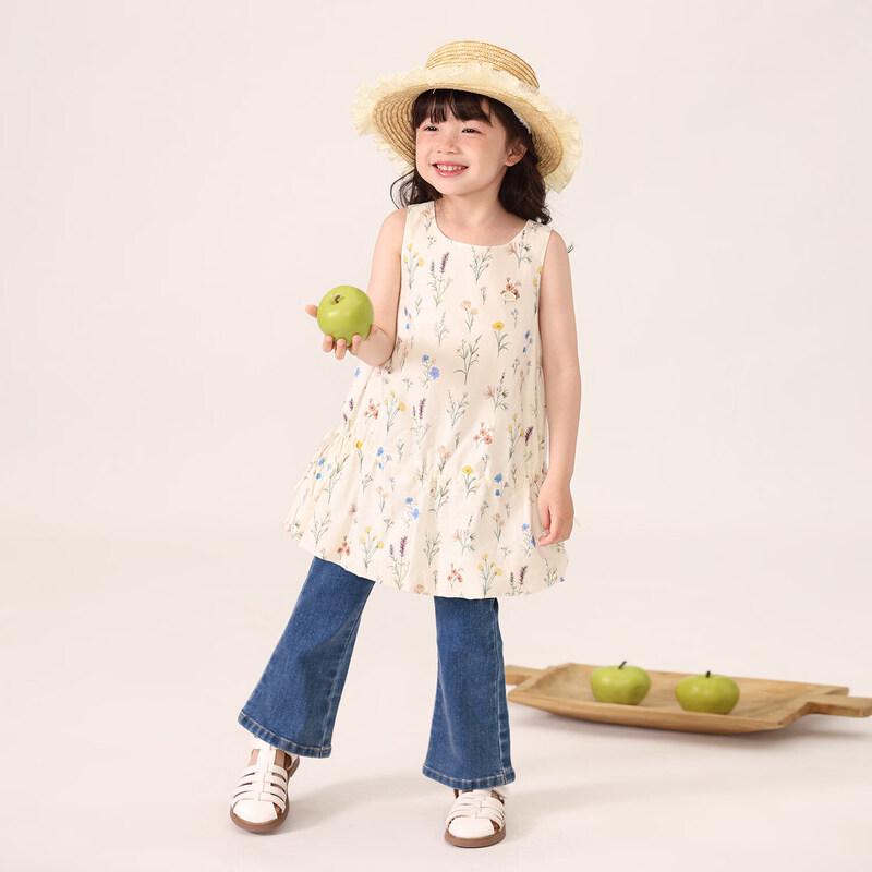 LUSON Girls' Sleeveless Summer Dress