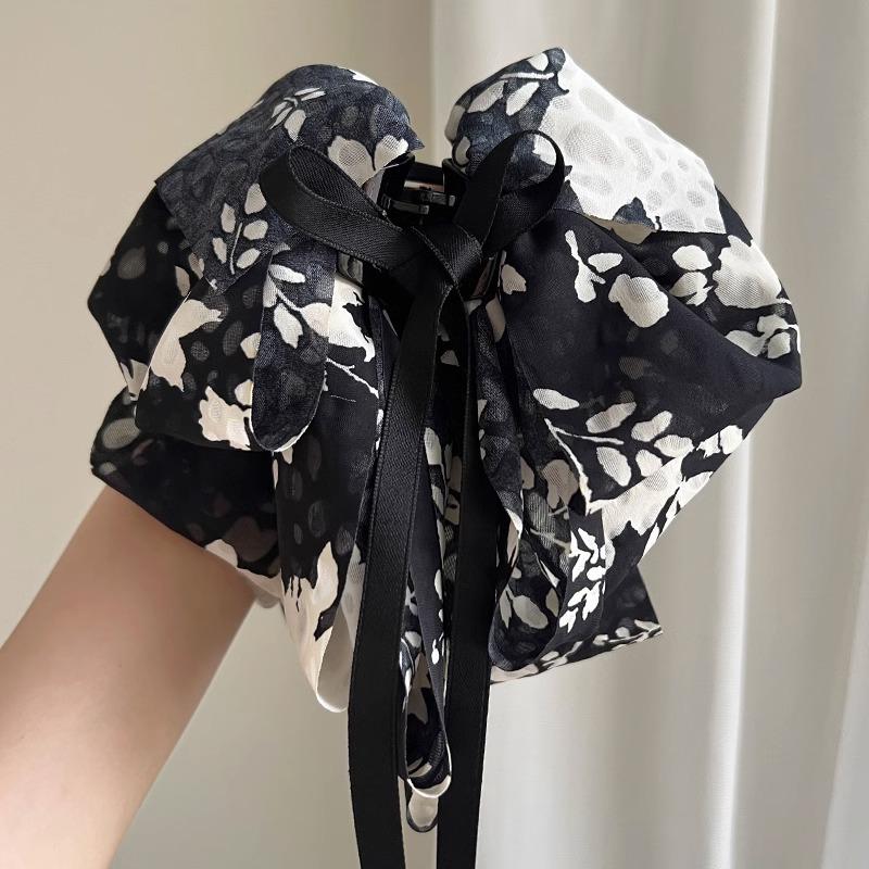 

1 шт. Французский нежный темперамент, бант, лента, зажим для захвата, подчеркивающий маленькое лицо, заколка для волос на затылке, заколка-акула, аксессуар для волос