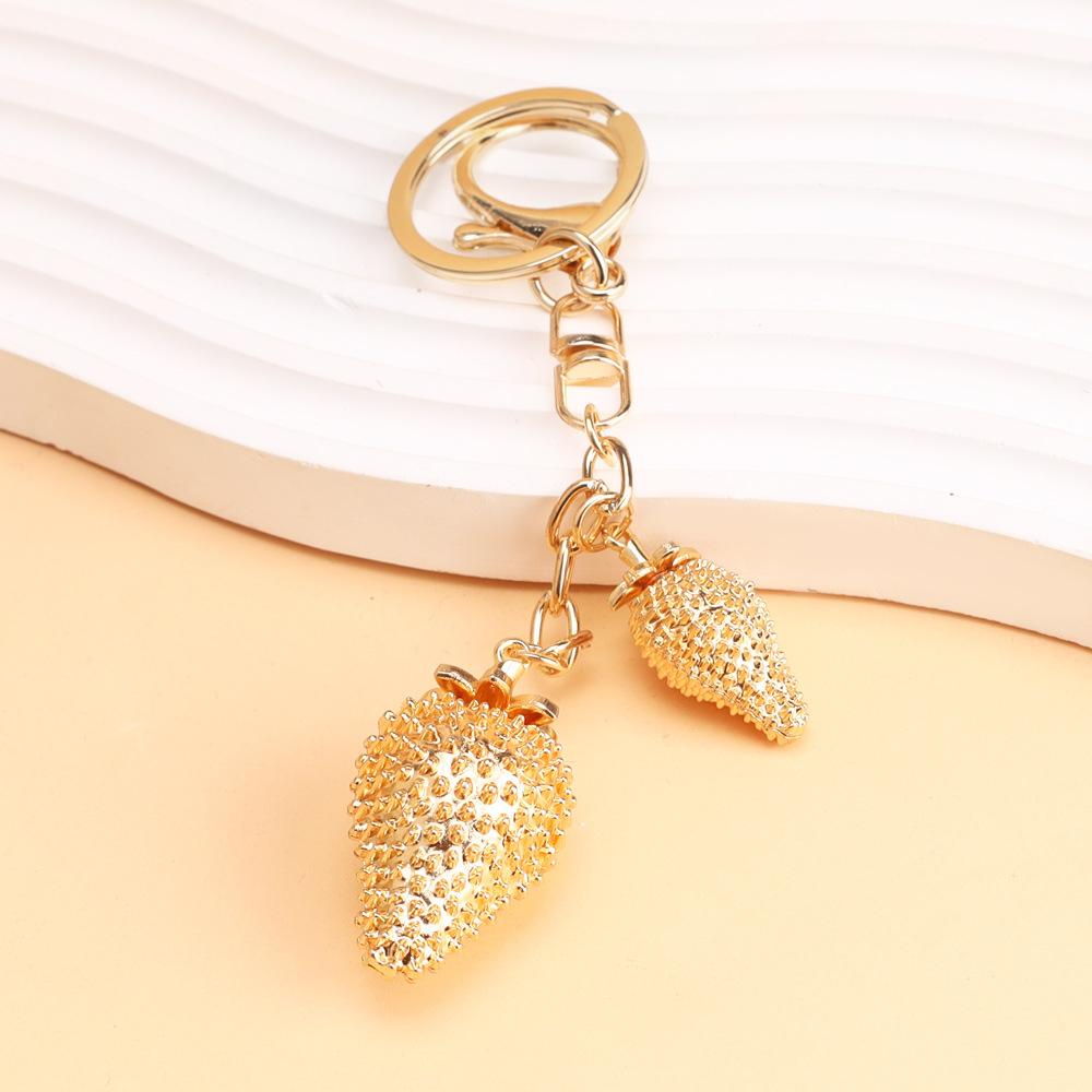 Fashionable Strawberry Keychain, Fruit Keychain, Car Keychain, Three-dimensional Alloy Keychain, Bag Pendant