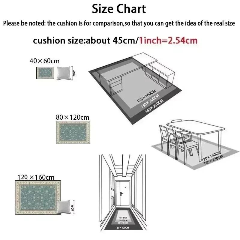 Persian Luxury Carpets Living Room Bedroom Kitchen Retro Red Home Decoration Rugs Soft Washable Non-slip Washroom Floor Mats