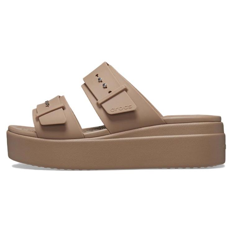 Crocs Brooklyn Sandal Low Wedge  Latte  Women s 207431-2Q9 39-40
