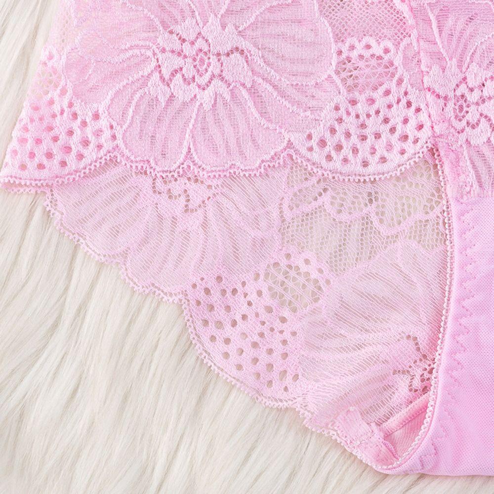 4PCS Mesh Transparent Lace Flower Panties Underpants Women Underwear Seamless Lace Briefs  Female