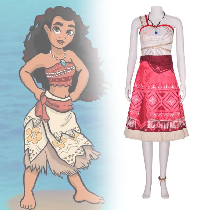 Moana Cosplay Costume Set For All Ages Stunning Moana Outfit With Skirt Top And Accessories