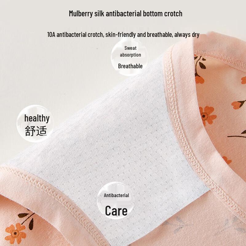 Langsha Women's High-Waist Cotton Silk Antibacterial Briefs