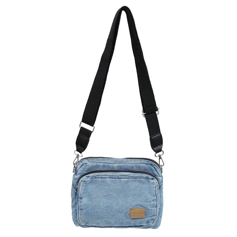 Retro Denim Bag Student Messenger Bag Literary Lazy Style Shoulder Bag Versatile Soft Girl Dancing Small Bag