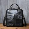 NZPJ New Retro Leather Men's Handbag Top Layer Cowhide Vertical Single Shoulder Messenger Bag Postman Briefcase Computer Bag