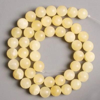 Yellow Topea Loose Beads Natural Gemstone Smooth Round for Jewelry Making