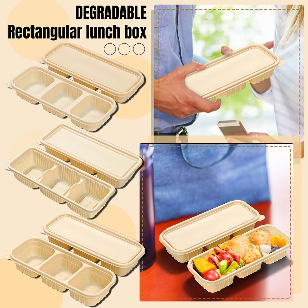 Corn Starch Bio Based  Rectangular Food Box, Takeaway Rice Packaging Box, Light Food Packaging Box