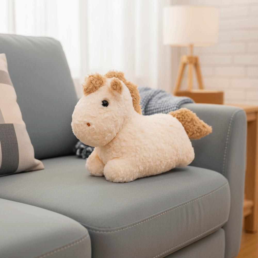 Fluffy Horse Plush Toys Soft Zodiac Pony Doll New Year Mascot Cartoon Horse Doll  Children Gift