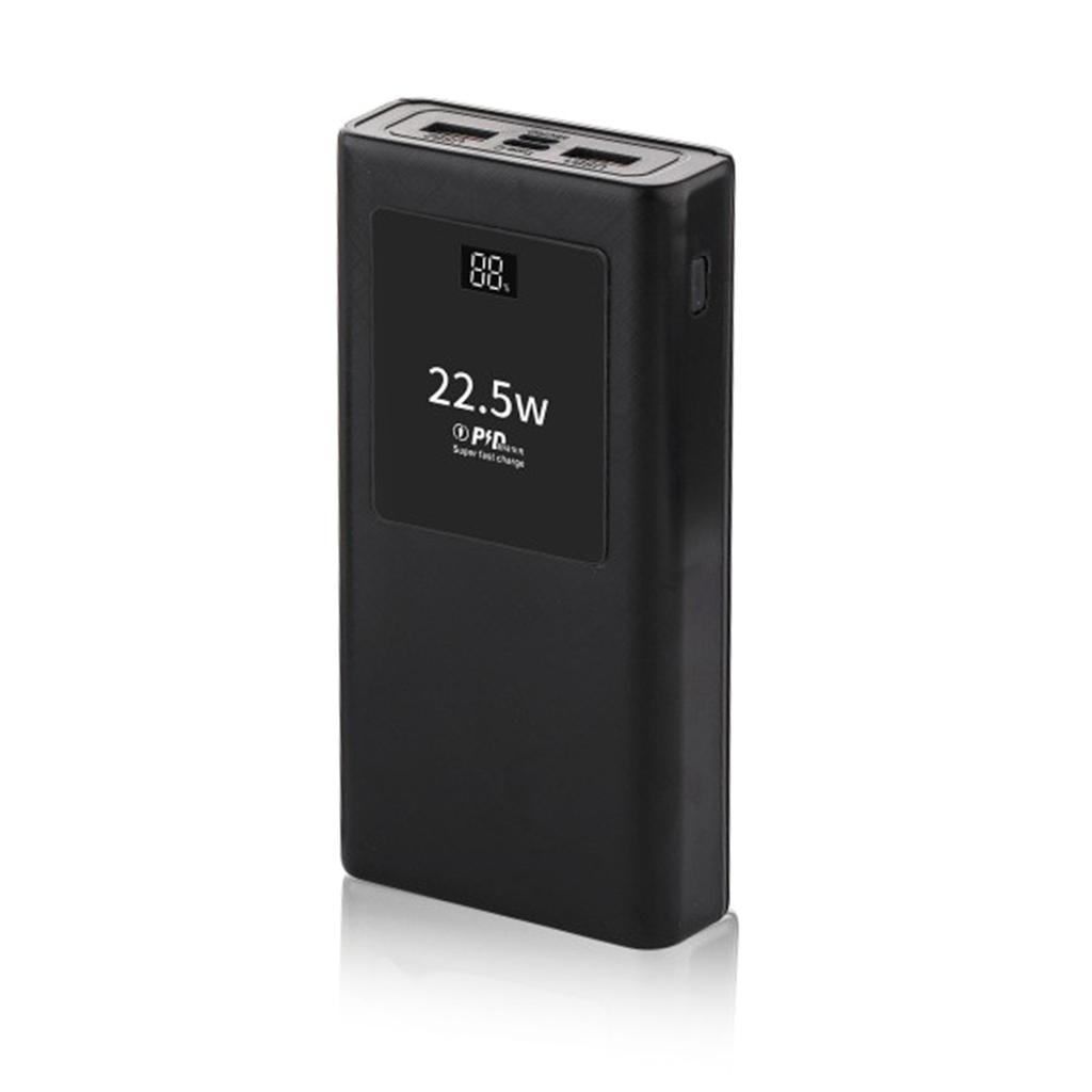 PowerBanks Casing Kit 20000mAh Mobile Chargers Builts in Cable PD22.5W Quick Charging LCD Display Shell