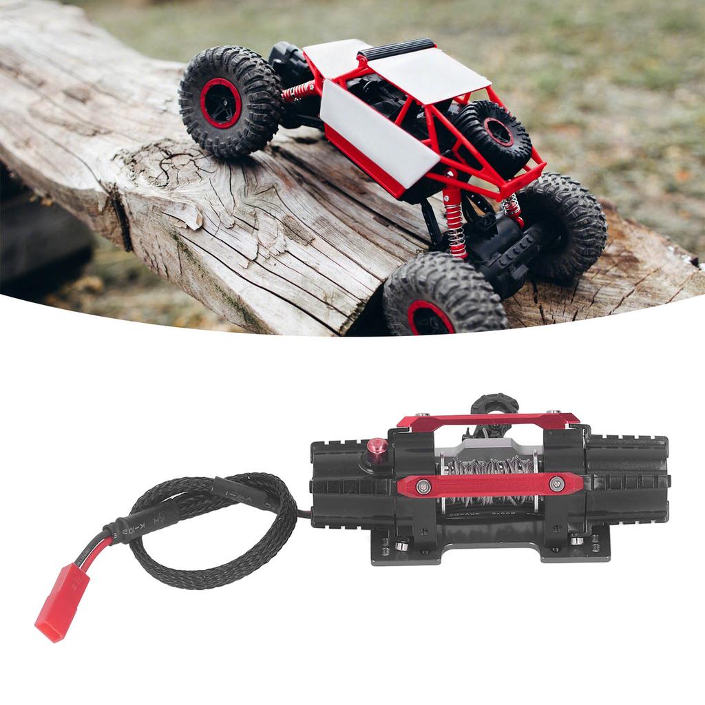 RC Winch Aluminum Alloy Electric Dual Motor Simulated Winch for SCX10 90046 D90 1Celsius10 RC Car 6 to 8V
