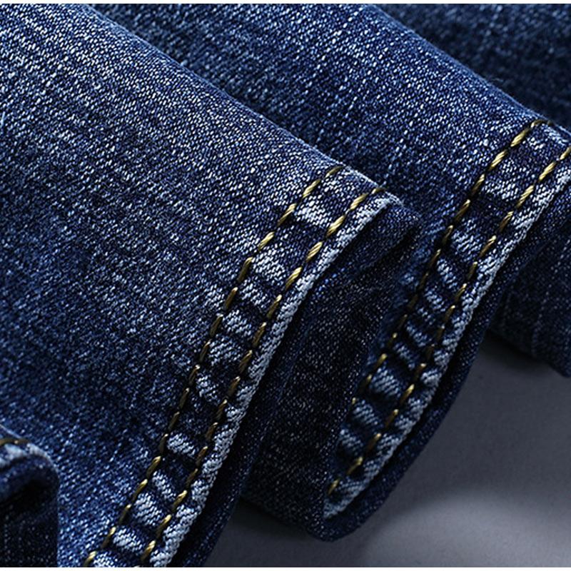 2025 New Spring Autumn Men Classic Jeans Business Fashion Straight Regular Blue Stretch Denim Trousers Men's Smart Jean
