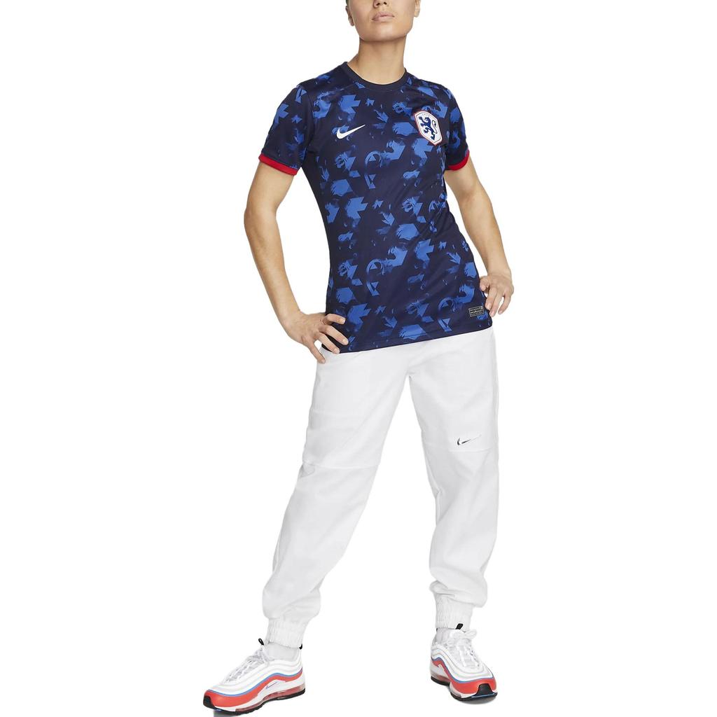 Nike 2023 Damen Weltcup Serie Schnelltrocknend Atmungsaktiv Kurzarm Fußballtrikot Fan Edition Saison 2023 Niederlande Auswärtstrikot Damen DR3994-498