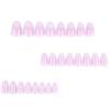 24 Pcs Short Round False Nail Simple Artificial Nail Pink Gradient Stick On Nail Glossy Press On Nail for Woman