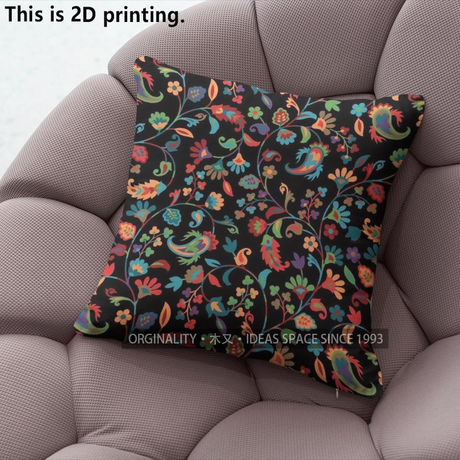 Bohemian Style Floral Digital Print Pillow Covers Pattern Cushion Cover Suitable For Sofa Bedroom Car Pillow Cover