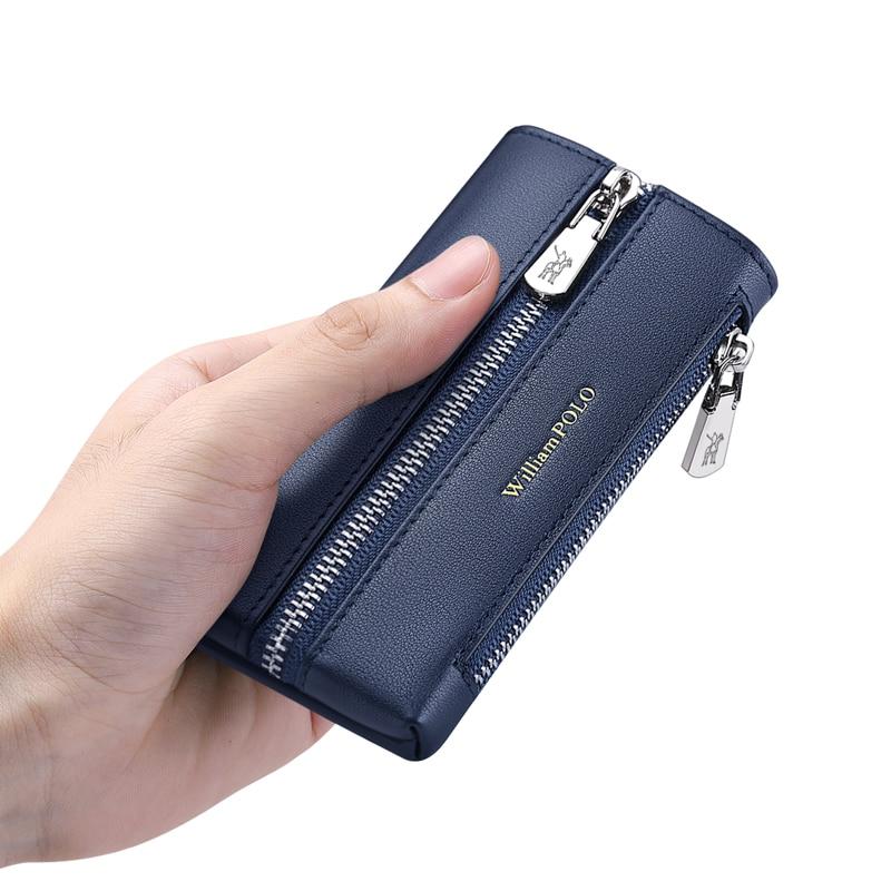 Cheap Genuine leather Key Wallet men's key chain coin purse High