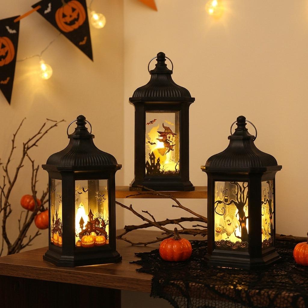 Halloween Decoration Lantern Portable LED Candle Night Light Tabletop Prop for Party Setup