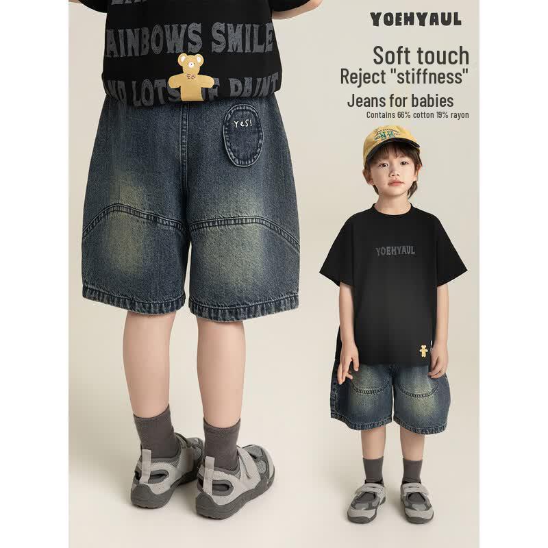 Boy s Trendy Denim Capri Shorts 120 cm