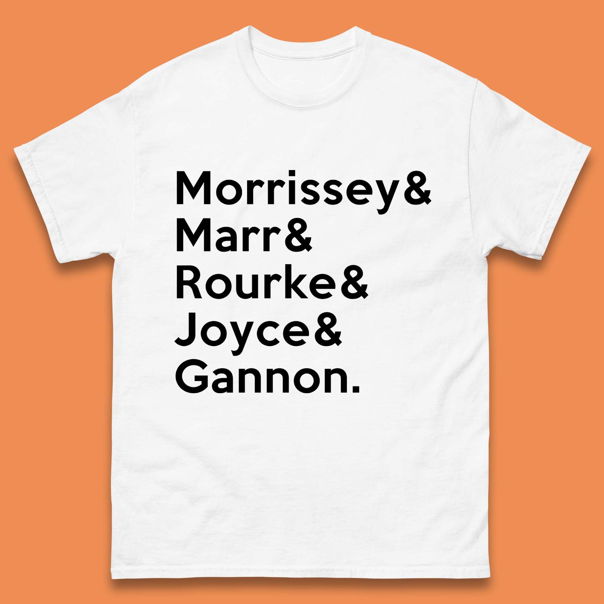 Футболка The Smiths с надписью Morrissey & Marr & Rourke & Joyce & Gannon Женские Топы Футболки 3XL