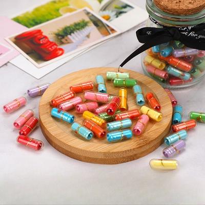50/100pcs Message In Bottle Message Emoticon Capsule Letter Love Pill Transparent Color Mini Wish Bottle Valentine Gift Kids