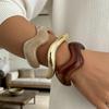 3Pcs/ Set Resin Wavy Cuff Bangles Irregular Exaggerated Bracelets Minimalist Wide Open Bangle Gift