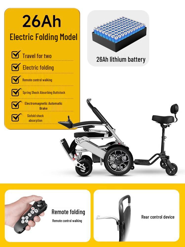 Guardian Electric Wheelchair: Double Smart Folding Mobility Scooter for Disabled & Elderly