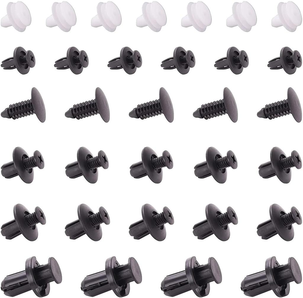 100Pcs Auto Fastener Clips Vehicle Retainer Rivet Door Panel Fender Liner Bumper Fender Trim Plastic Mixed Car Clips