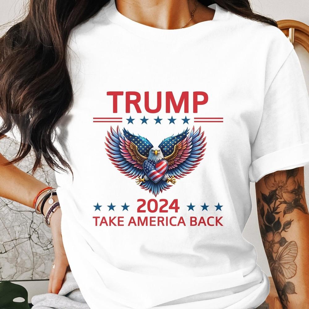 26 Vintage Trump 2024 Take America Back T-Shirt, Patriotic Eagle Trump Supporte Unisex T-Shirt XXL