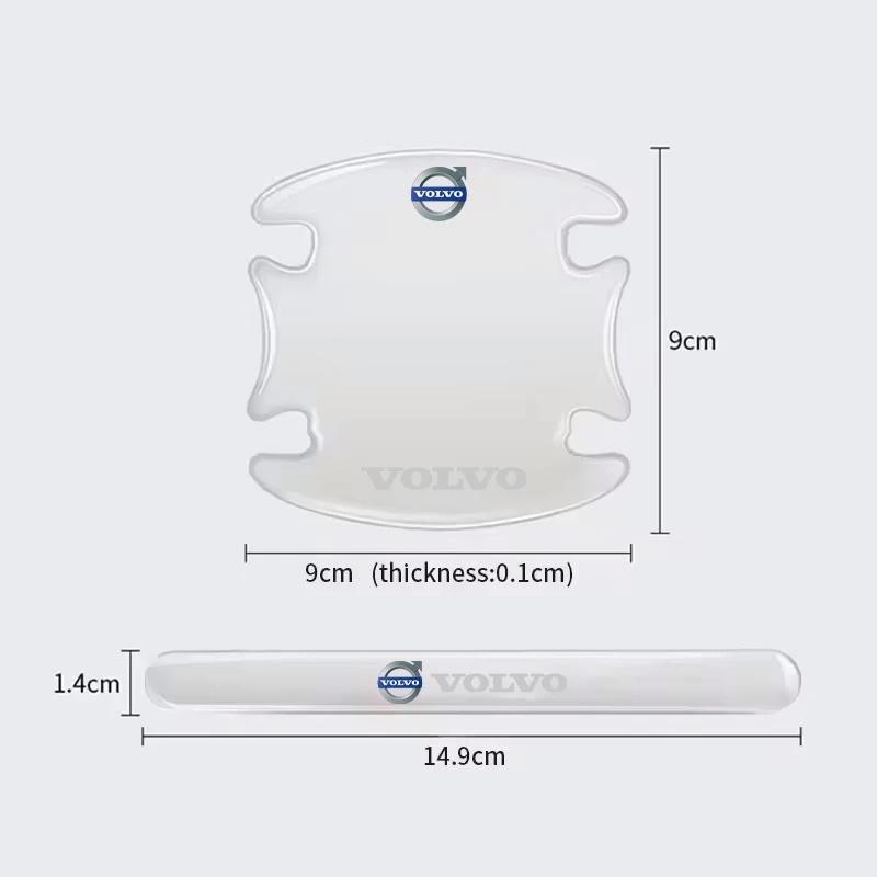 4Pcs Volvo Car Door Handle & Bowl Anti-scratch Sticker Anti-collision Protector Strip For XC40 XC60 XC90 S60 S90 Auto Accessory