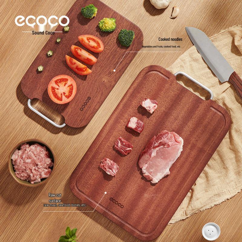 EcoCo Ebony Anti-mold Antibacterial Solid Wood Double-sided Cutting Board for Vegetables