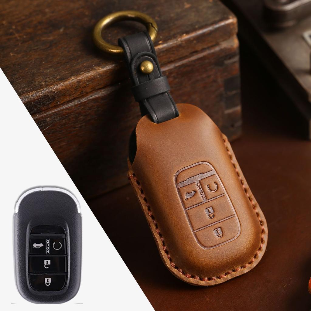 Handmade key bag is suitable for Honda key cover, new 11 11th generation Civic special key protective cover, genuine leather.