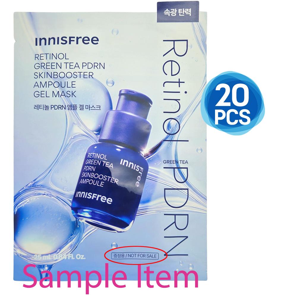 10 Stück_[INNISFREE] Retinol Grüner Tee PDRN Skinbooster Ampullen Gelmaske 23ml (Stichprobe)