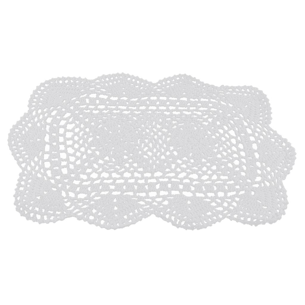 Crochet Lace Doily Cotton Handcrafted Table Mat Vintage Home Decor Table Decoration and Accessories for Living Room