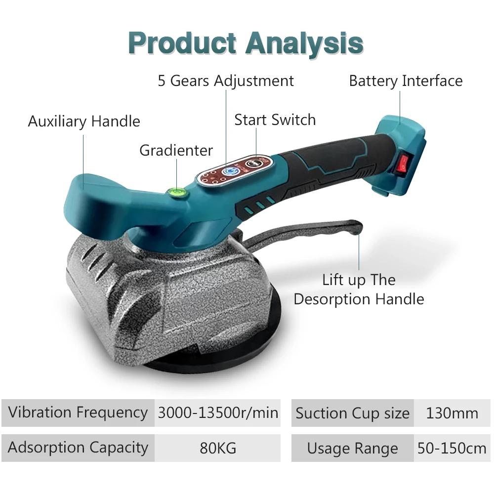 12VF 21VF Tile Tiling Machines Electric Wall Floor Tiles Laying Vibrating Tools Suction Cup Adjustable Automatic Floor Vibrators