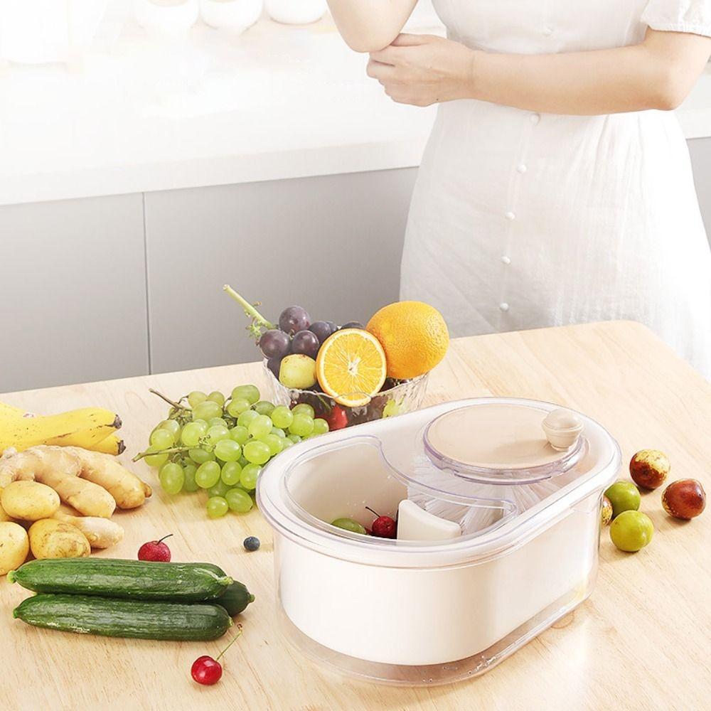 Manual Vegetable Fruits Cleaner Basket Hand Crank Vegetable Drain Basket Salad Spinner  Winter