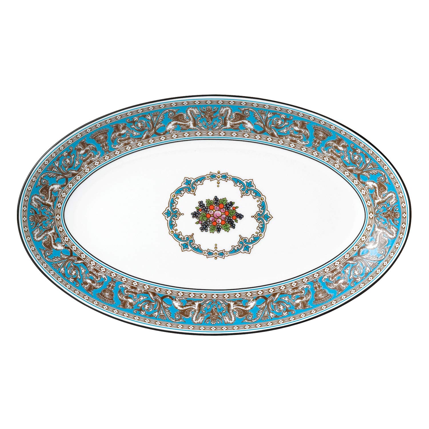 

[Официально импортировано] Wedgwood Florentine Turquoise Овальное блюдо, 26 см, Свадебный подарок