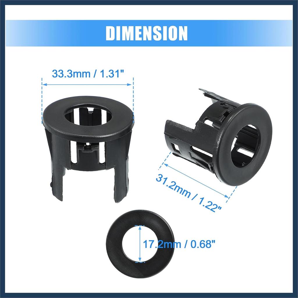 4PCS Parking Assist Sensor Bezels for Front or Rear Bumper for Dodge for Ram 1500 Backup Parking Aid Sensor Retainer Bracket for Ram 1500 Classic
