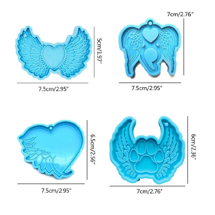 Angel Wings Keychain Silicone Mold Pendant Handmade Mold Birthday Gift Jewelry