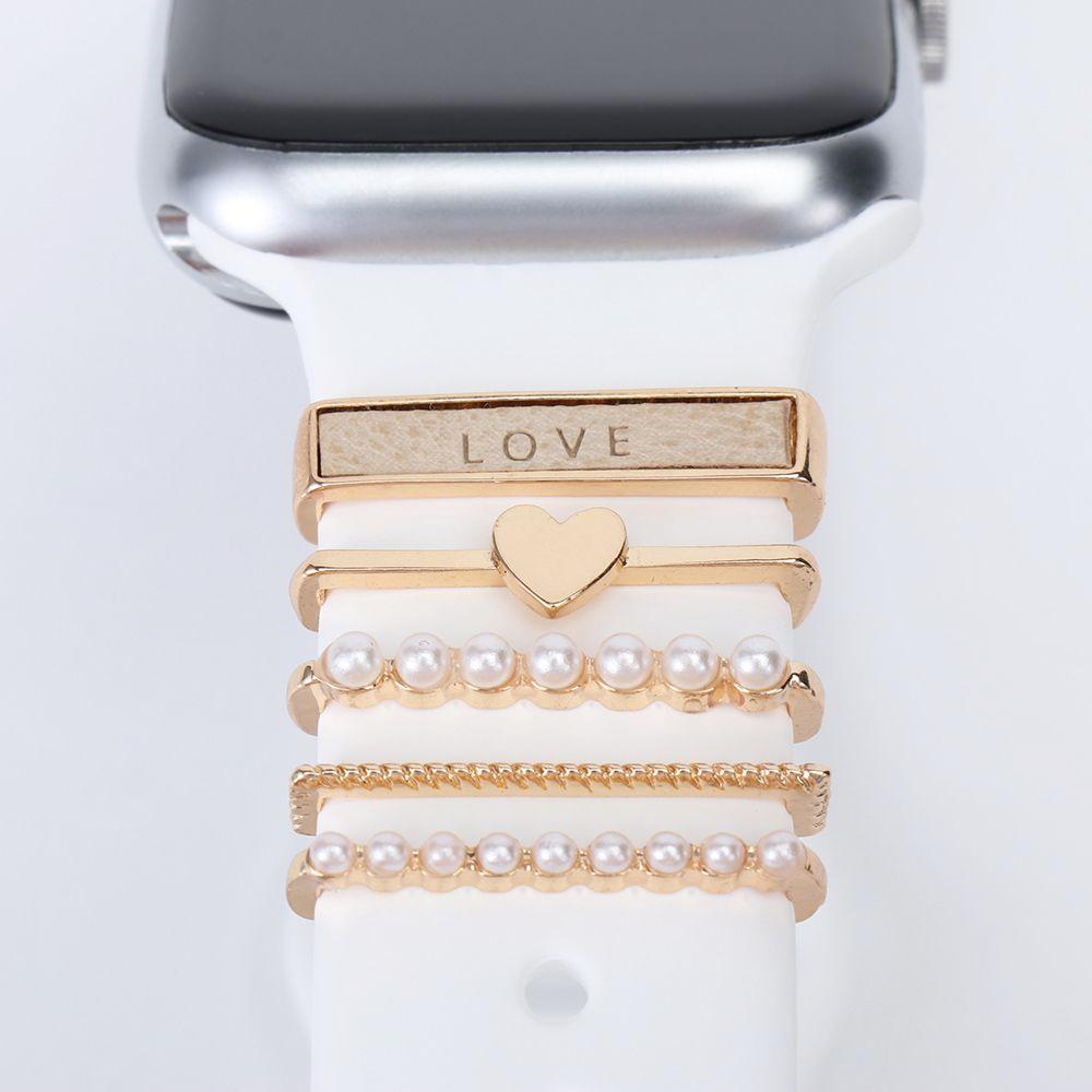 Decorative Ring for Apple Watch Band Charms for Samsung Galaxy Smart Watch Sport Silicone Strap Accessories with Bling Diamond
