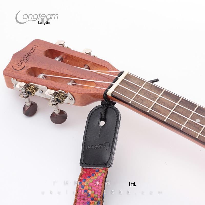 Bohemian Ethnic Leather Ukulele Headstock and Endpin Strap