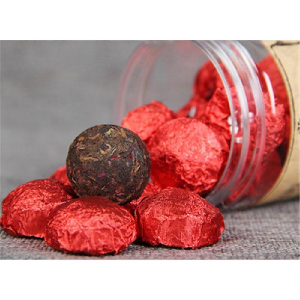 

Yunnan Rose Puerh Tea 100g Can Small Tuocha Ripe Organic