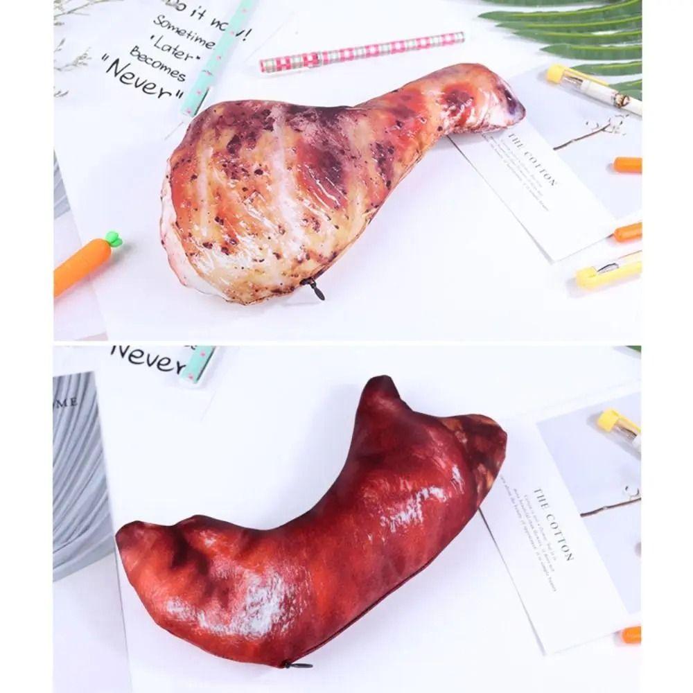 Realistic Fish Shape Pen Bag Pig's Trotters Stationery Bag Meat Pencil Case  Office Accessories