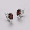Bolaijewelry Natural Mozambique Garnet Pear 7*10mm Gemstone Earrings 925 Sterling Silver Fashion Woman Fine Jewelry