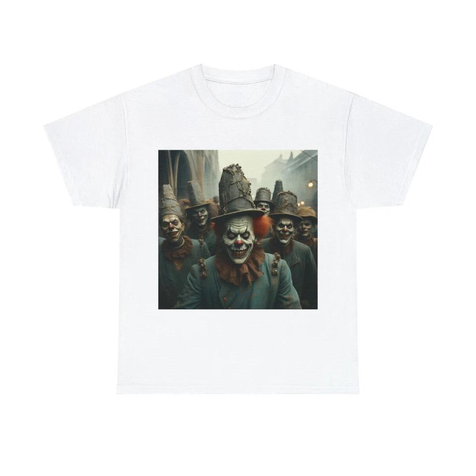 Unisex Adult T Shirt Haunted Clown Scary Horror Halloween Metal Band Gothic Emo XL