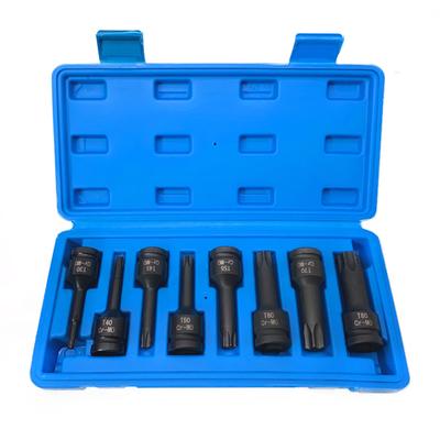 Juegos de llaves de vaso con punta de estrella Torx de impacto de 1/2 pulgada T30 T40 T45 T50 T55 T60 T70 T80