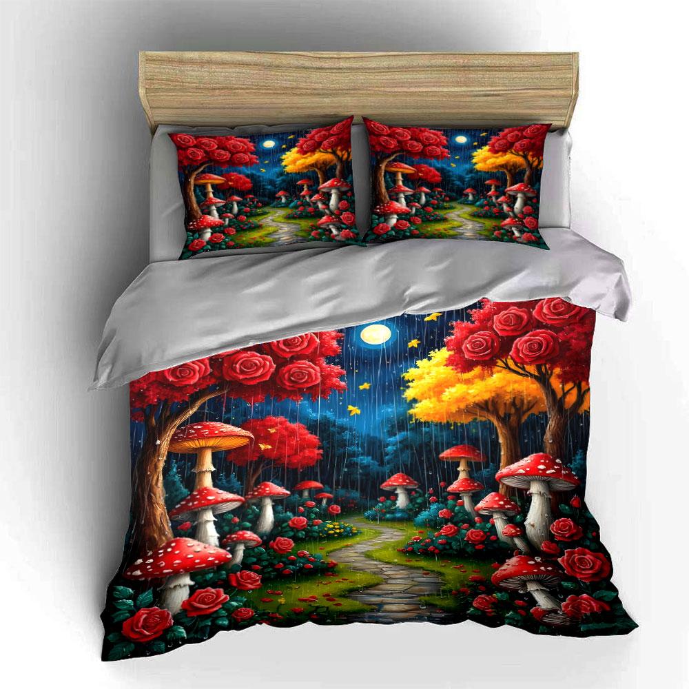 Fairy Forest Decorative Set Soft Comfortable Duvet Cover Bedding Set Included 1*Duvet Cover & 2*Pillowcases, Gift