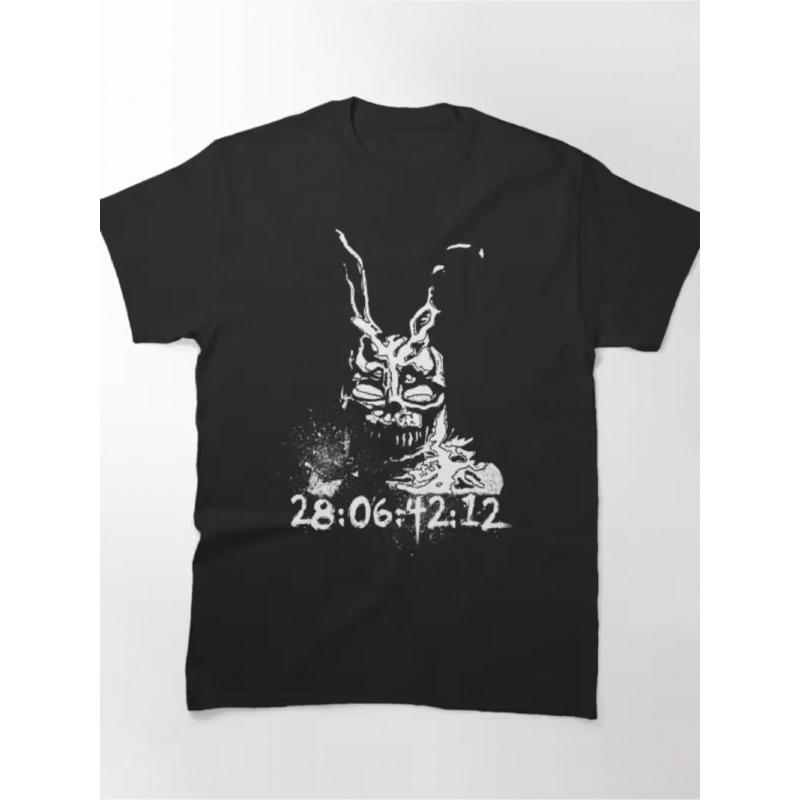 

European Size This Classic Men S Short-Sleeve T-Shirt Featuring a Round Neck And Trendy 2D Print from Donnie Darko Is Perfect for Summer 4XL чорний