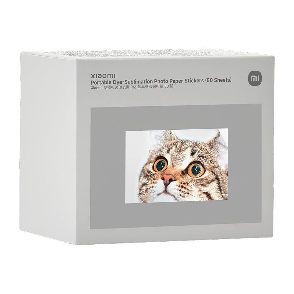 

Xiaomi Portable Dye-Sublimation Photo Stickers, 50-Count, Instant Photo Printing with Sticker Mat, Automatic Lamination, 3-Inch Fun Photos
