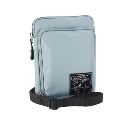 Vertical Wallet Shoulder Snoopy Bag Shoulder Bag Pochette Zipper Woven Name Ladies Casual Day Birthday Present Gift [E-mono] Mother's (Light Blue)
